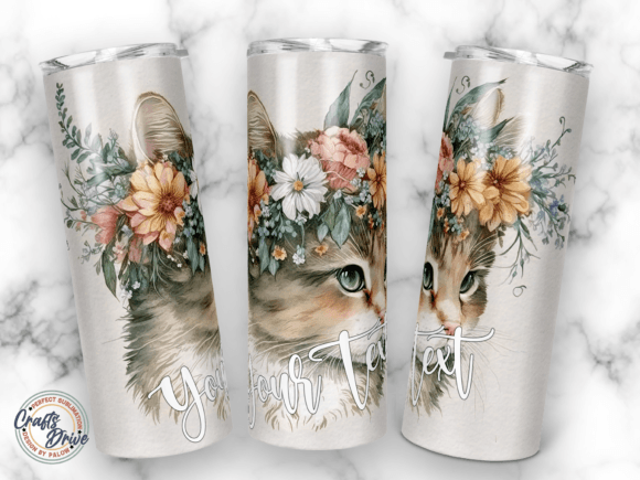 Floral Cat Flowers Tumbler 20oz Embroidery Review