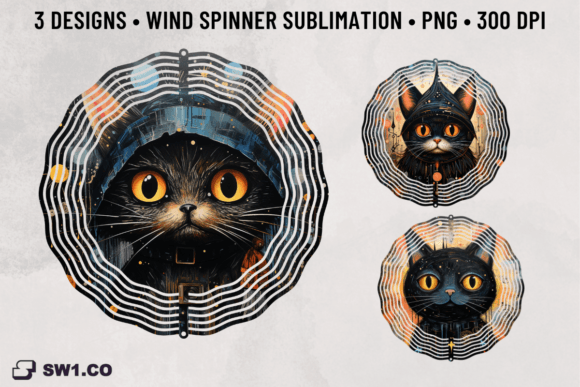 Halloween Black Cat Wind Spinner PNG Review