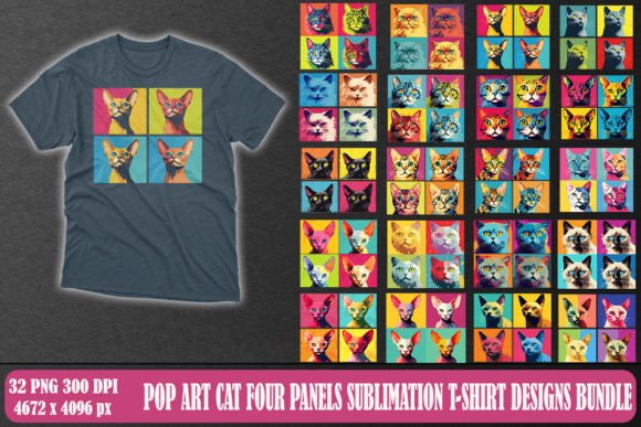 Pop Art Cat Four Panels T-shirt Bundle Review